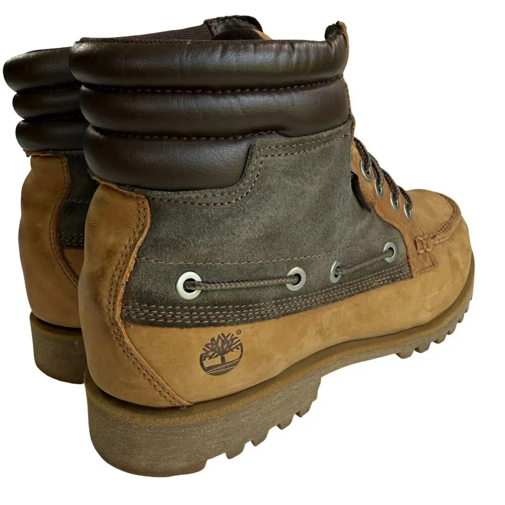 Timberland Men's AE Oakwell Nubuck Leather Mid Moc Toe Boots Size 11 Brown Green